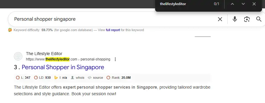 Keyword Ranking before