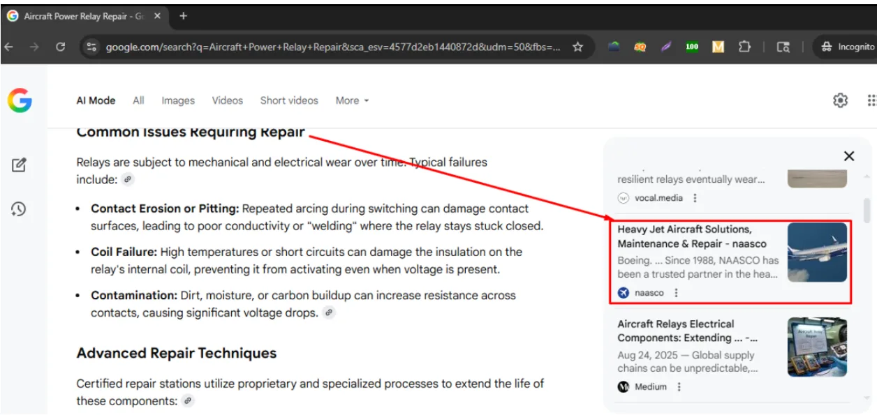 google search results