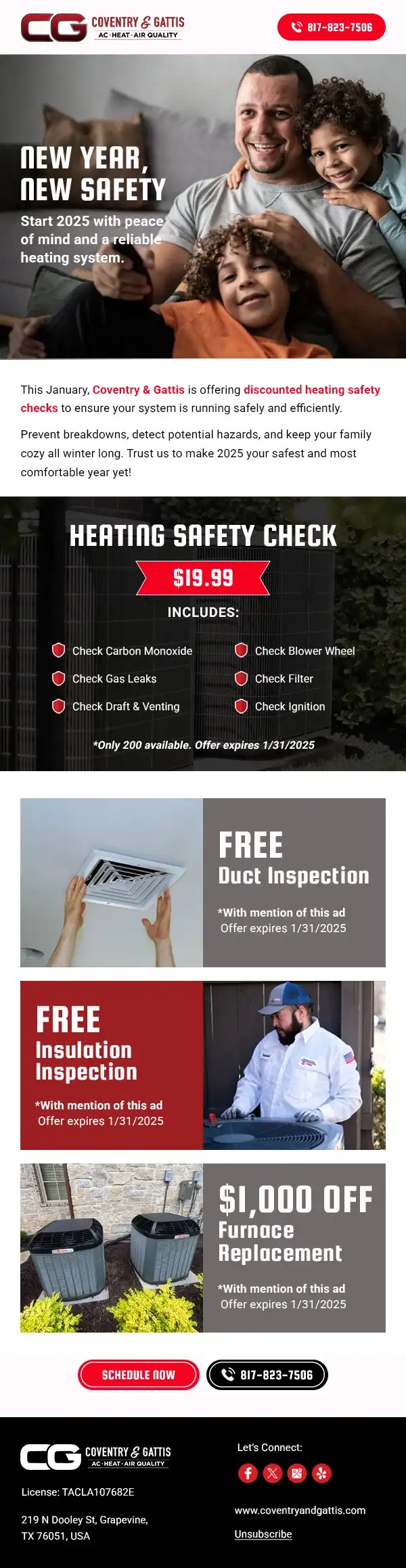 Coventry Gattis Heating Safety Check Email Design V2 – Ingenious Netsoft Portfolio Coventry and Gattis AC Heat Air Quality New Year Safety Heating Check Email Marketing Design Version 2 – Ingenious Netsoft Portfolio
