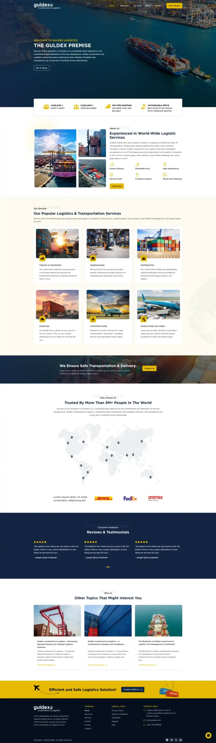 Guldex Investments Logistics Website – Ingenious Netsoft Portfolio Guldex Investments and Logistics Website Design and Development – Global Logistics Company – Ingenious Netsoft Portfolio