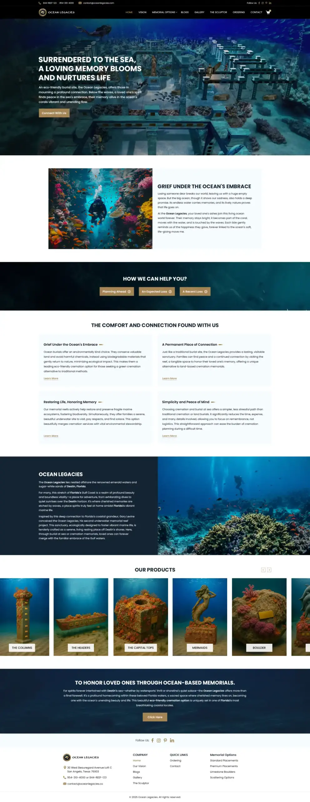 Ocean Legacies Memorial Website – Ingenious Netsoft Portfolio Ocean Legacies Eco-Friendly Ocean Burial Memorial Website Design – Destin Florida – Ingenious Netsoft Portfolio