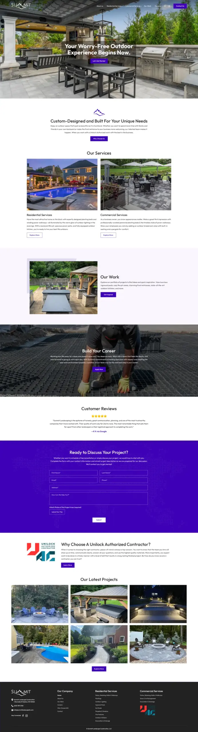 Summit Landscaping Website – Ingenious Netsoft Portfolio Summit Landscaping Outdoor Design and Construction Website – Unilock Authorized Contractor – Ingenious Netsoft Portfolio