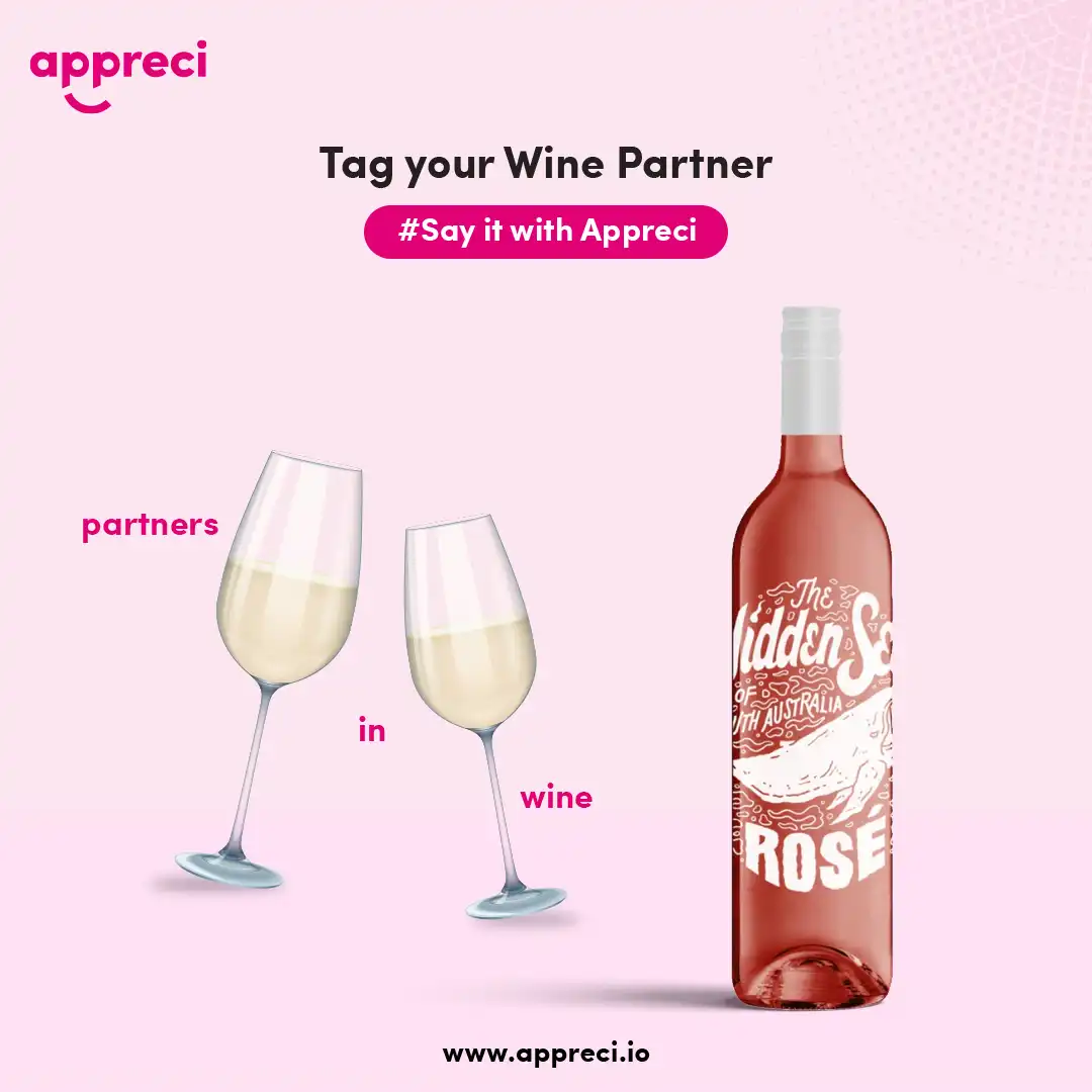 Appreci Wine Partner Social Media Post – Ingenious Netsoft Portfolio Appreci Tag Your Wine Partner Social Media Post Design – Say It With Appreci Rose Wine Campaign – Ingenious Netsoft Portfolio