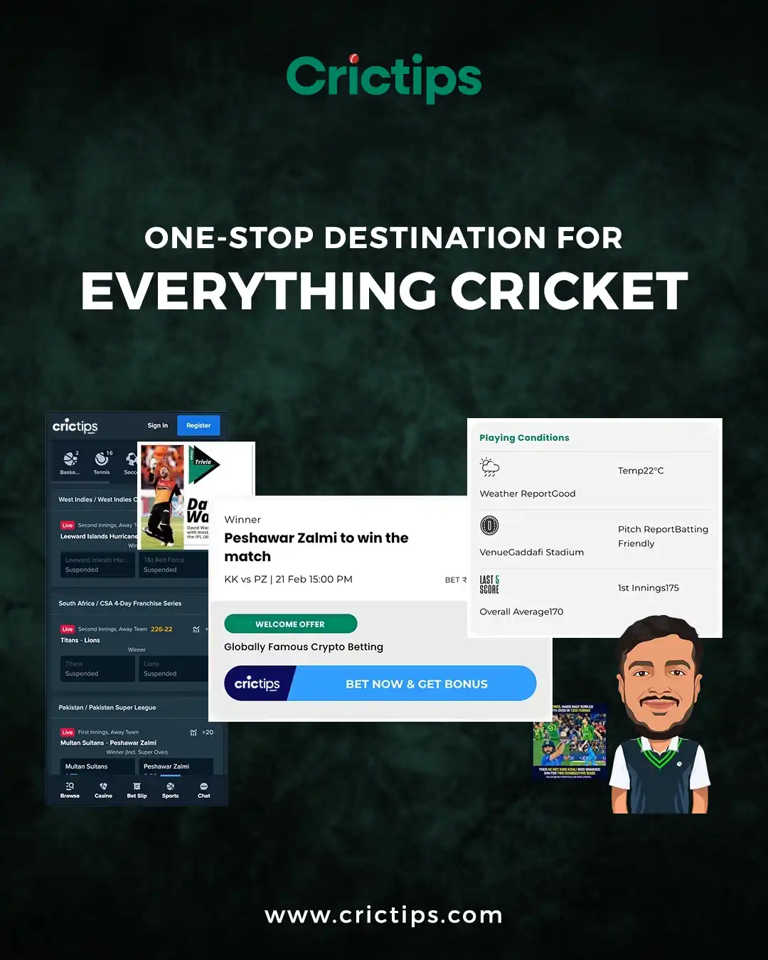 Crictips Cricket Platform Social Media Post – Ingenious Netsoft Portfolio Crictips One-Stop Destination for Everything Cricket Social Media Post Design – Ingenious Netsoft Portfolio