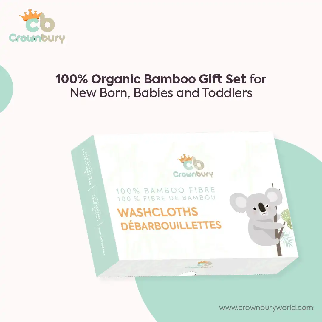 Crownbury Baby Products Social Media Post – Ingenious Netsoft Portfolio Crownbury Organic Bamboo Washcloths Baby Gift Set Social Media Product Post Design – Ingenious Netsoft Portfolio