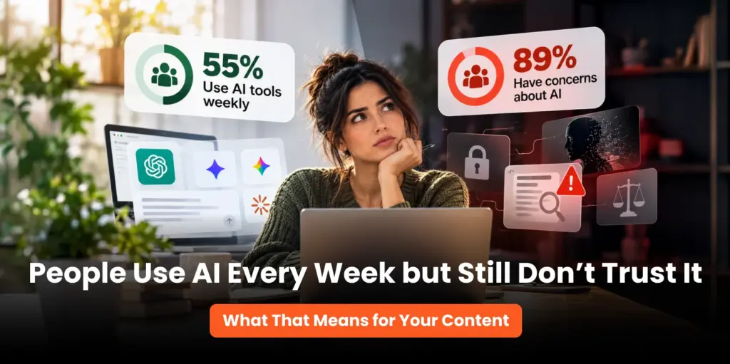 Chart showing how AI usage and AI distrust coexist among US adults
